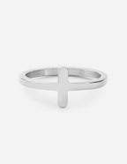 Minimalist silver cross ring from Elevated Faith, perfect for showcasing your faith with Christian jewelry