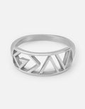 Elevated Faith Silver Ring with Stylish Cutout Design for Christian Jewelry Lovers