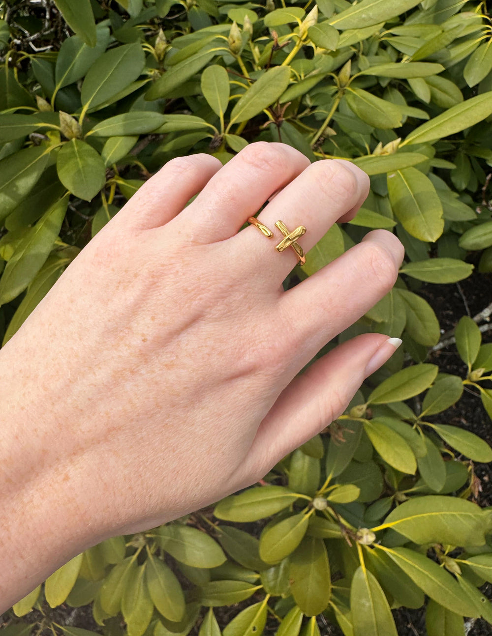 Elevated Faith Ring featuring a delicate cross design, perfect for expressing faith with Christian Jewelry