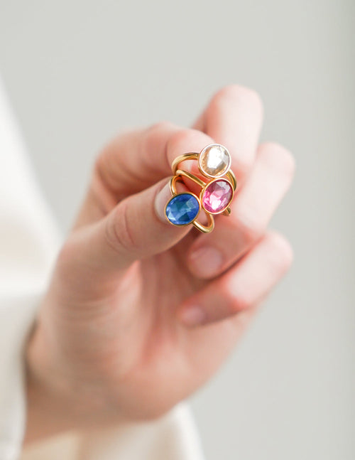 Elevated Faith Ring with Colorful Gems, a Beautiful Example of Christian Jewelry for Faithful Expression