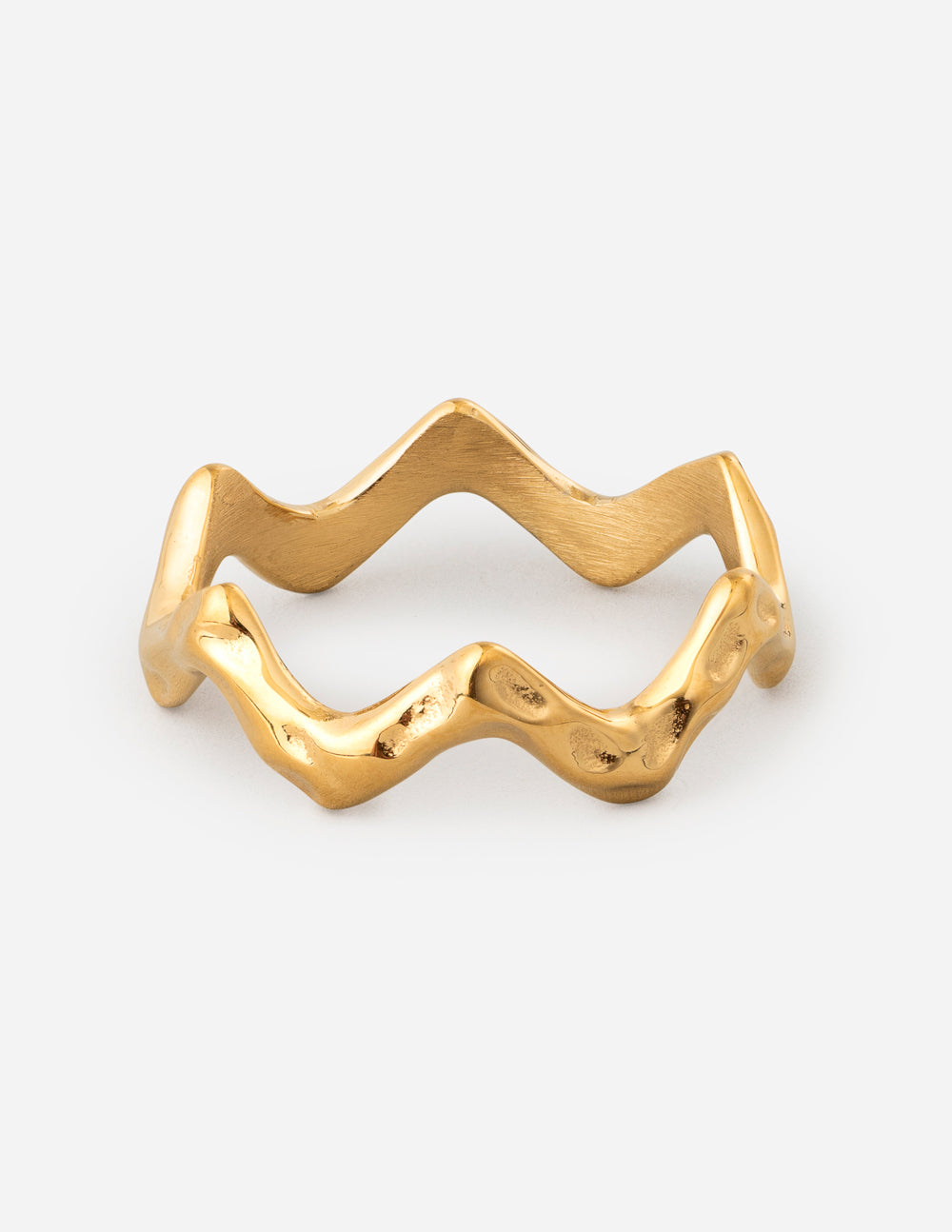 Elevated Faith Wavy Gold Ring, Stylish Christian Jewelry for Daily Wear