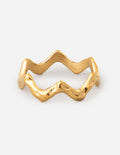 Elevated Faith Wavy Gold Ring, Stylish Christian Jewelry for Daily Wear
