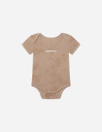 Elevated Faith Brown Onesie for Infants with 'heaven' Text in Christian Kids Apparel Style