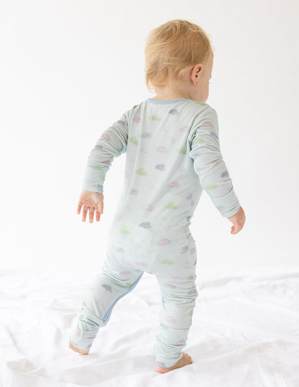 Cute Elevated Faith Onesie for toddlers, perfect for Christian Kids Apparel with playful cloud prints