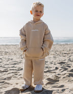 Elevated Faith Kids Sweatpant in Beige with Heaven Print, part of Christian Kids Apparel