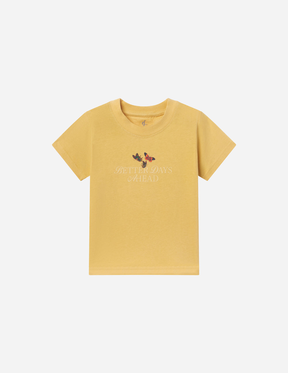 Elevated Faith Kids T-Shirt in Yellow with Butterfly Design for Christian Kids Apparel