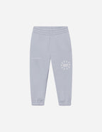 Light blue kids sweatpants by Elevated Faith featuring a logo, ideal for Christian Kids Apparel
