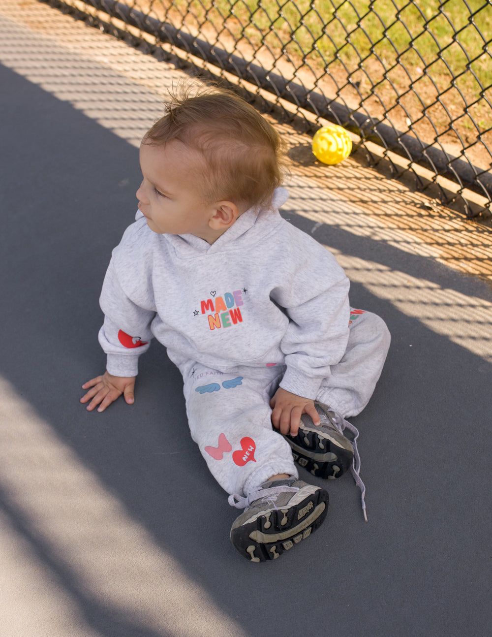 Gray Elevated Faith Kids Hoodie featuring colorful graphics, perfect Christian Kids Apparel for children