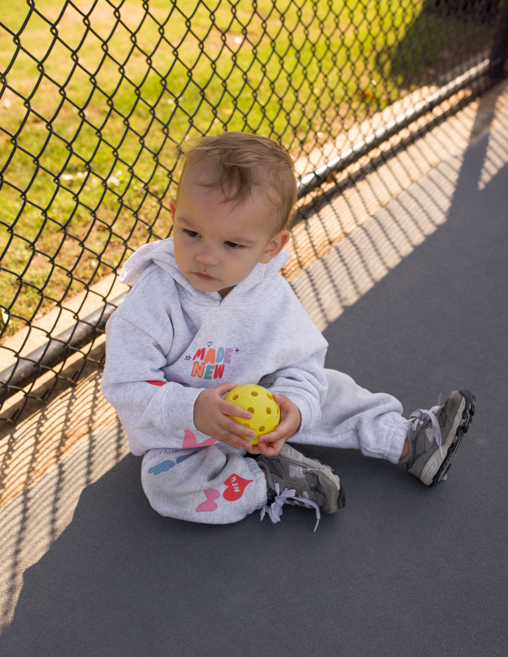 Gray Elevated Faith Kids Hoodie with 'Made New' Design for Christian Kids Apparel