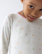 Comfortable kids pajama featuring a heart pattern, perfect for Christian Kids Apparel from Elevated Faith