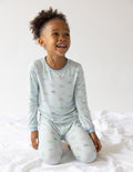 Elevated Faith Christian Kids Apparel Pajama Set in Light Blue with Cute Cloud Design for Comfort and Fun
