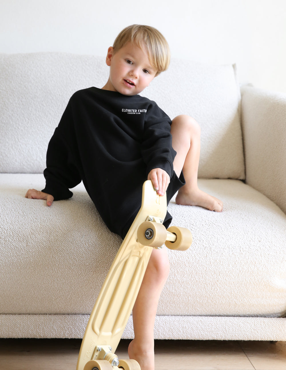 Kids Crewneck by Elevated Faith in Black, perfect for Christian Kids Apparel and casual outings