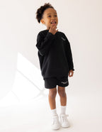 Black Elevated Faith Kids Crewneck Sweatshirt for comfortable Christian Kids Apparel