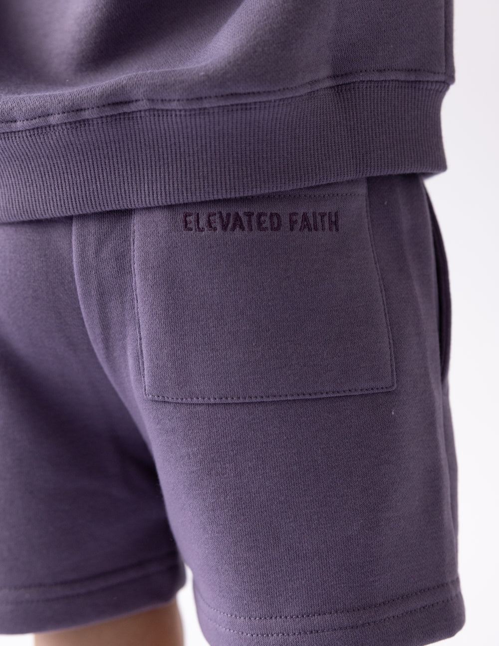 Elevated Faith Kids Shorts in Purple for Comfortable Christian Kids Apparel