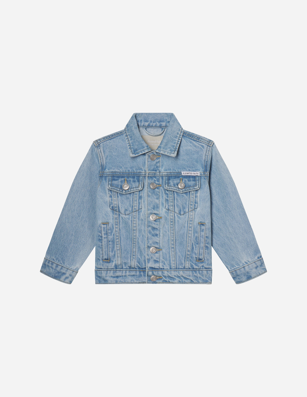 Elevated Faith Kids Denim Jacket for stylish outdoor wear in Christian Kids Apparel