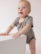 Elevated Faith Gray Onesie for Babies featuring Christian Kids Apparel design and soft fabric