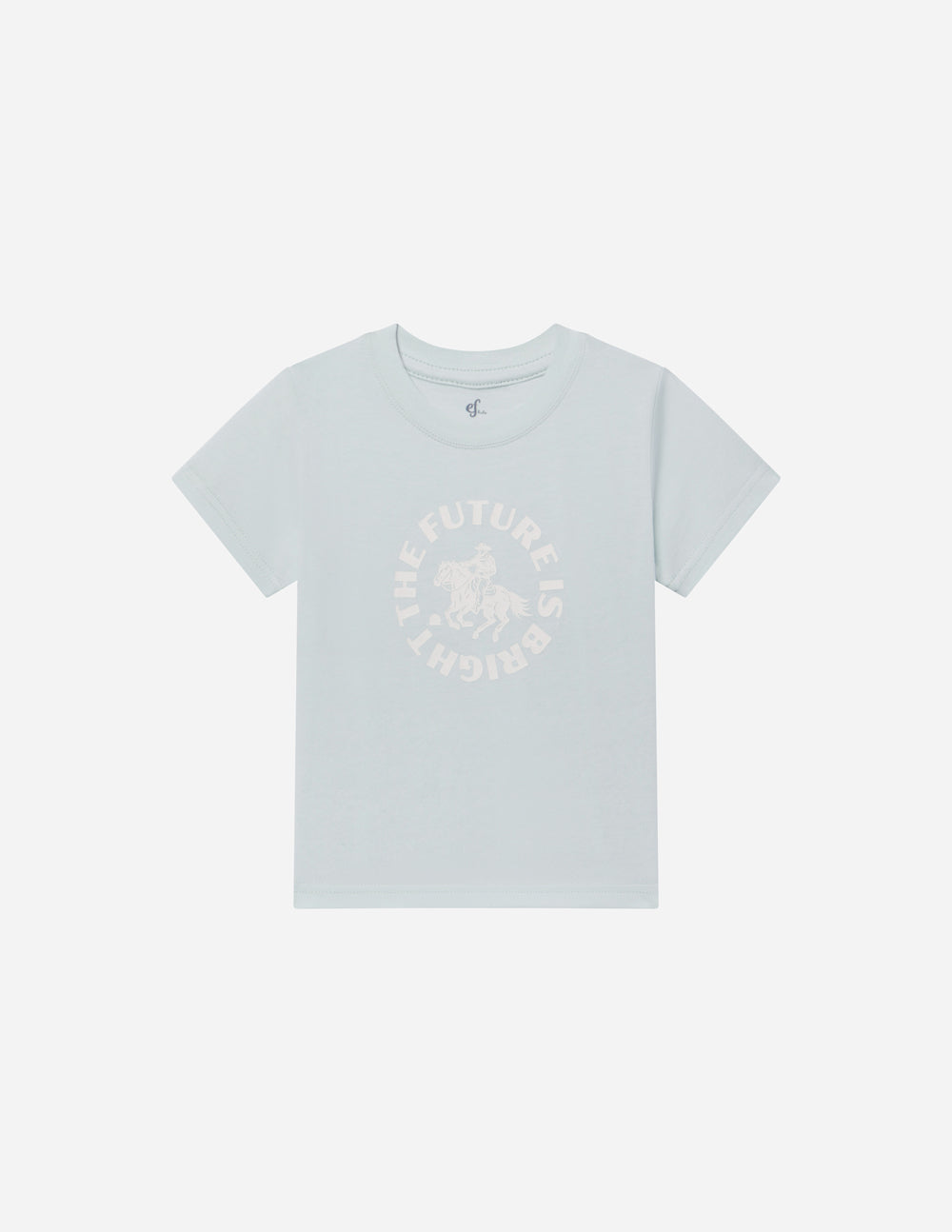 Light Blue Kids T-Shirt with 'The Future is Bright' print from Elevated Faith, perfect Christian Kids Apparel