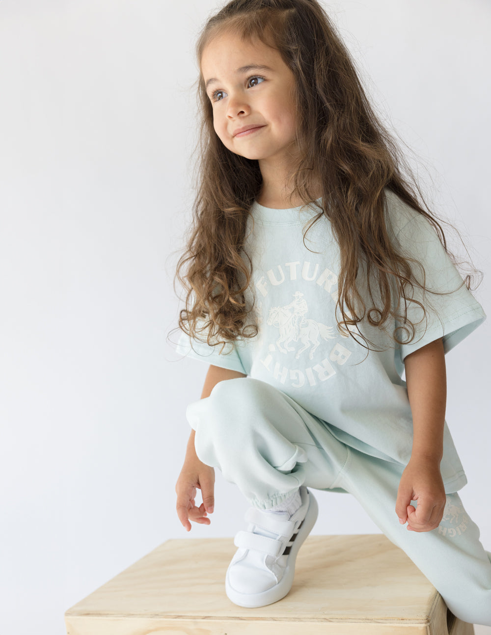 Light Blue Elevated Faith Kids T-Shirt featuring a playful design for Christian Kids Apparel