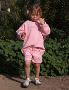 Elevated Faith Pink Kids Crewneck Sweatshirt for stylish Christian Kids Apparel