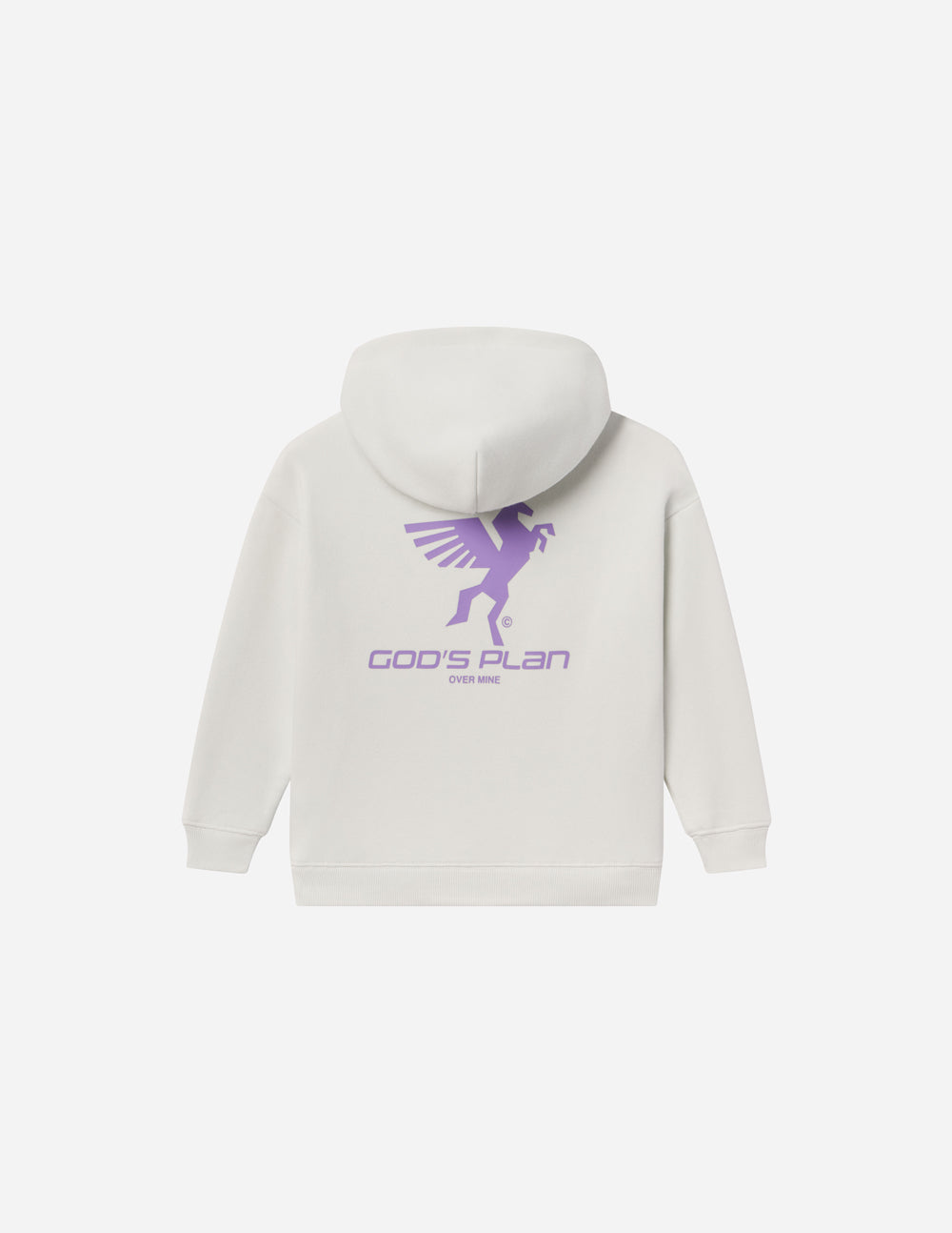 Elevated Faith Kids Hoodie in White featuring a purple design with God's Plan, perfect Christian Kids Apparel