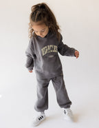 Elevated Faith Kids Hoodie in gray featuring stylish design for Christian Kids Apparel