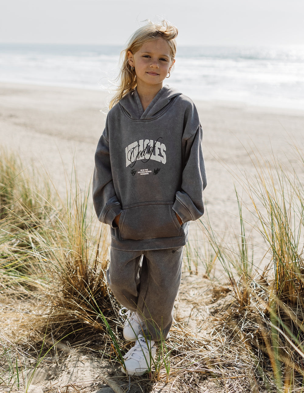 Elevated Faith Kids Hoodie in Gray for Stylish Christian Kids Apparel