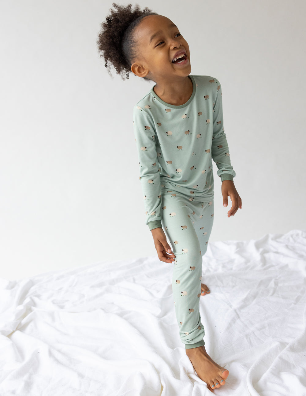 Elevated Faith Kids Pajama Set in Green with Fun Patterns for Christian Kids Apparel