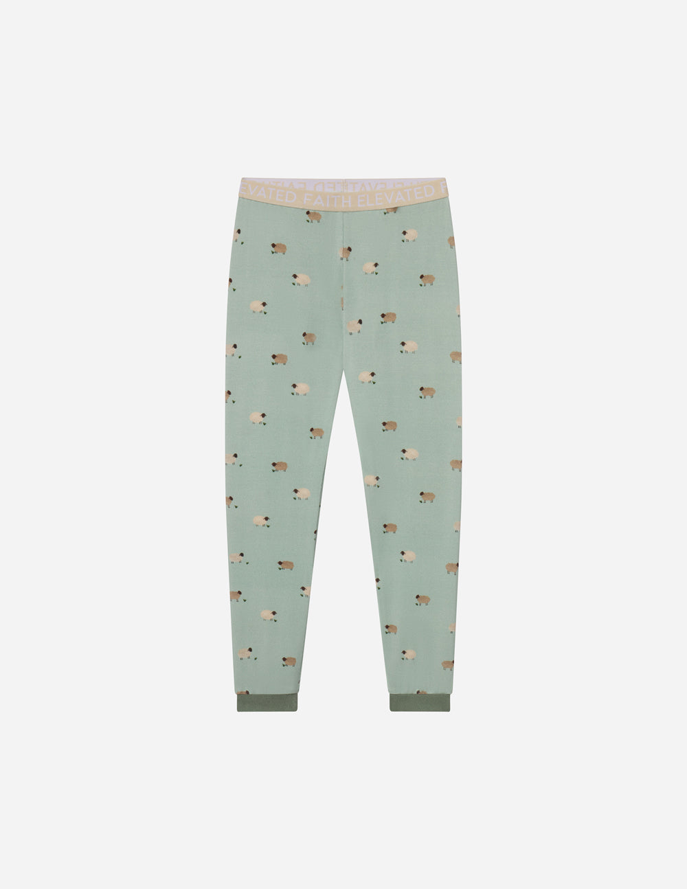 Elevated Faith Kids Pajama Pants in Green with Cute Animal Print, part of Christian Kids Apparel