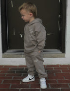 Elevated Faith Kids Hoodie in Gray with Inspirational Text, Ideal for Christian Kids Apparel