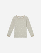 Elevated Faith Kids Pajama Top in Soft Grey with Dove Pattern for Christian Kids Apparel