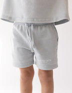 Elevated Faith kids shorts in light gray featuring comfortable fit and soft fabric, perfect for Christian Kids Apparel
