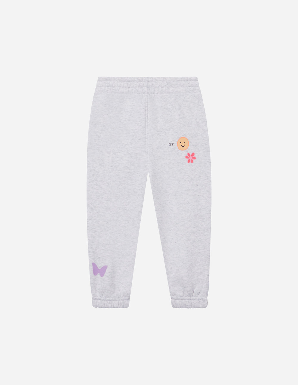 Light gray kids sweatpants with playful illustrations, part of Christian Kids Apparel by Elevated Faith