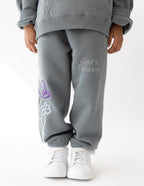 Elevated Faith Kids Sweatpant in Gray with Floral Design for Christian Kids Apparel