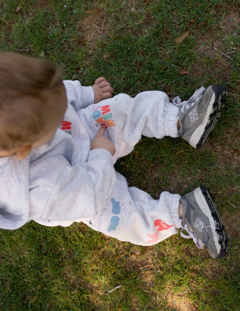 Elevated Faith Kids Sweatpant in Gray with Colorful Christian Kids Apparel Design for Comfortable Wear