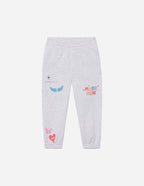 Gray Elevated Faith Kids Sweatpants with colorful prints, perfect Christian Kids Apparel for comfortable wear