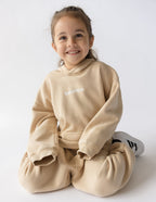 Tan Kids Hoodie from Elevated Faith featuring the word heaven, perfect for Christian Kids Apparel