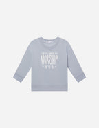 Light Blue Kids Crewneck Sweatshirt with 'I Was Made to Worship' Design - Christian Kids Apparel