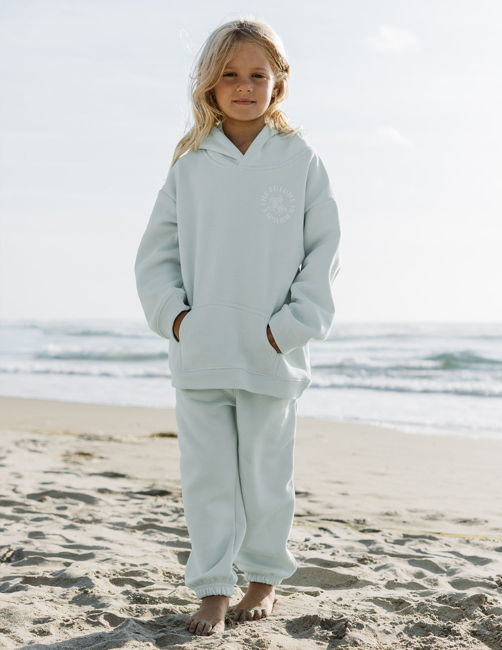 Elevated Faith Kids Hoodie in Light Blue, ideal Christian Kids Apparel for beach outings