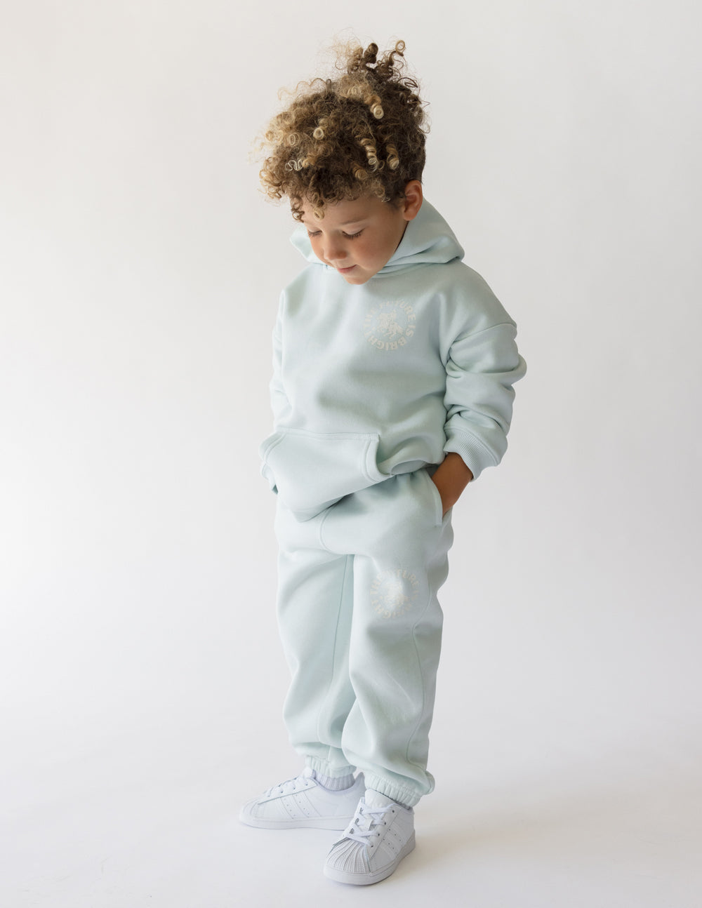 Light Blue Kids Hoodie from Elevated Faith, featuring soft fabric perfect for Christian Kids Apparel