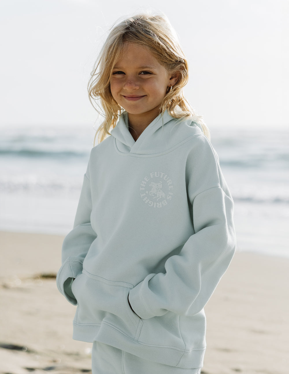 Light Blue Kids Hoodie by Elevated Faith, perfect for Christian Kids Apparel with a cozy fit
