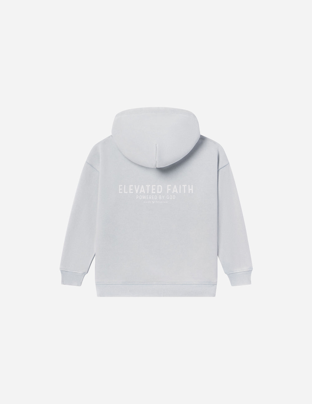 Elevated Faith Kids Hoodie in Light Gray featuring Christian Kids Apparel design on the back