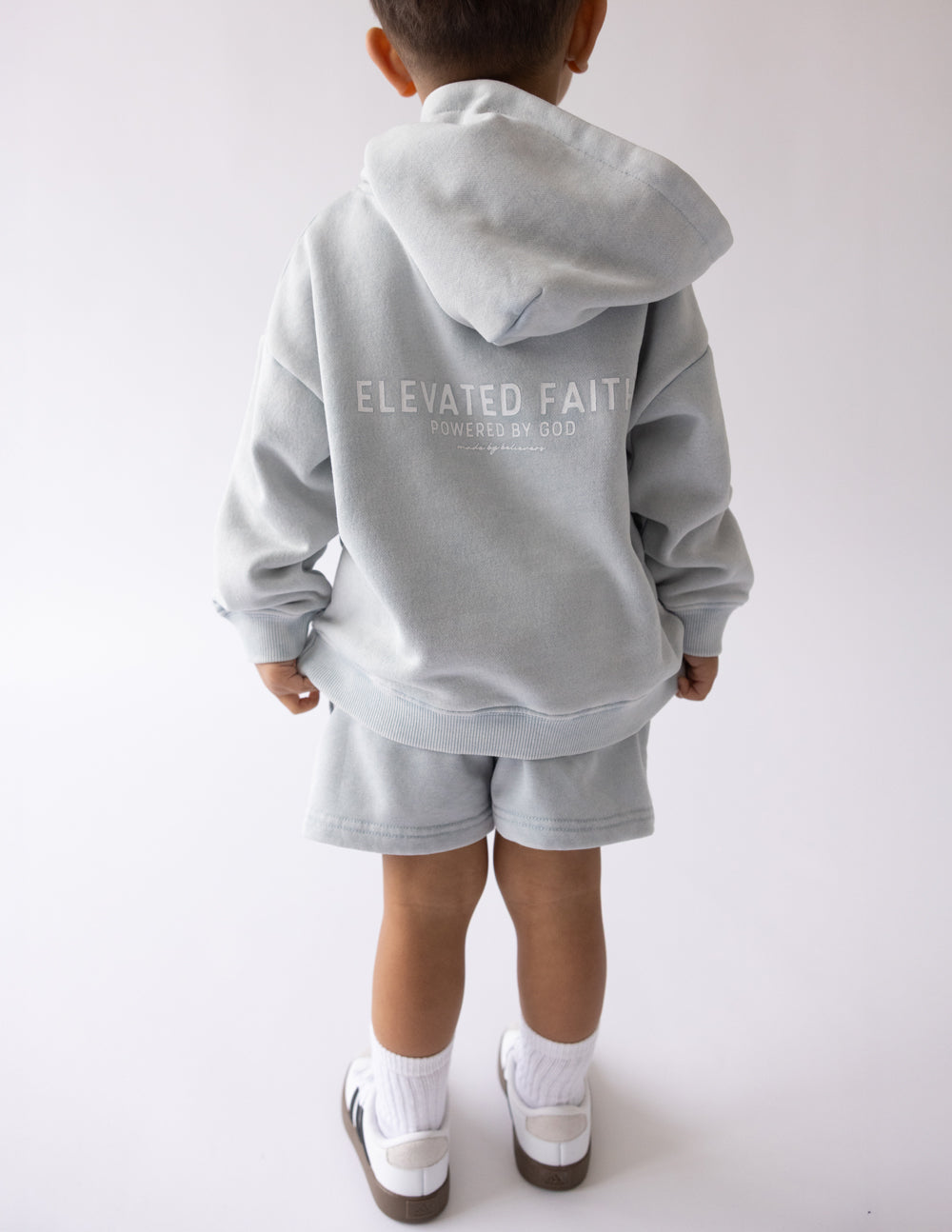 Light Gray Elevated Faith Kids Hoodie featuring Christian Kids Apparel design for comfort and style