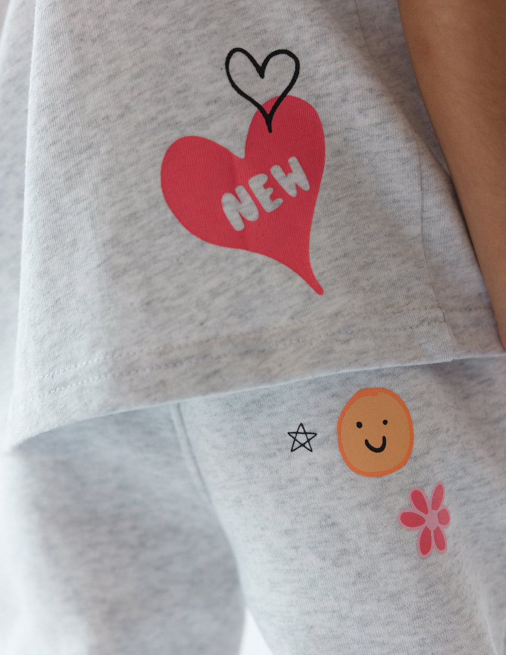 Gray Kids T-Shirt with Colorful Heart and Smiley Face, part of Christian Kids Apparel