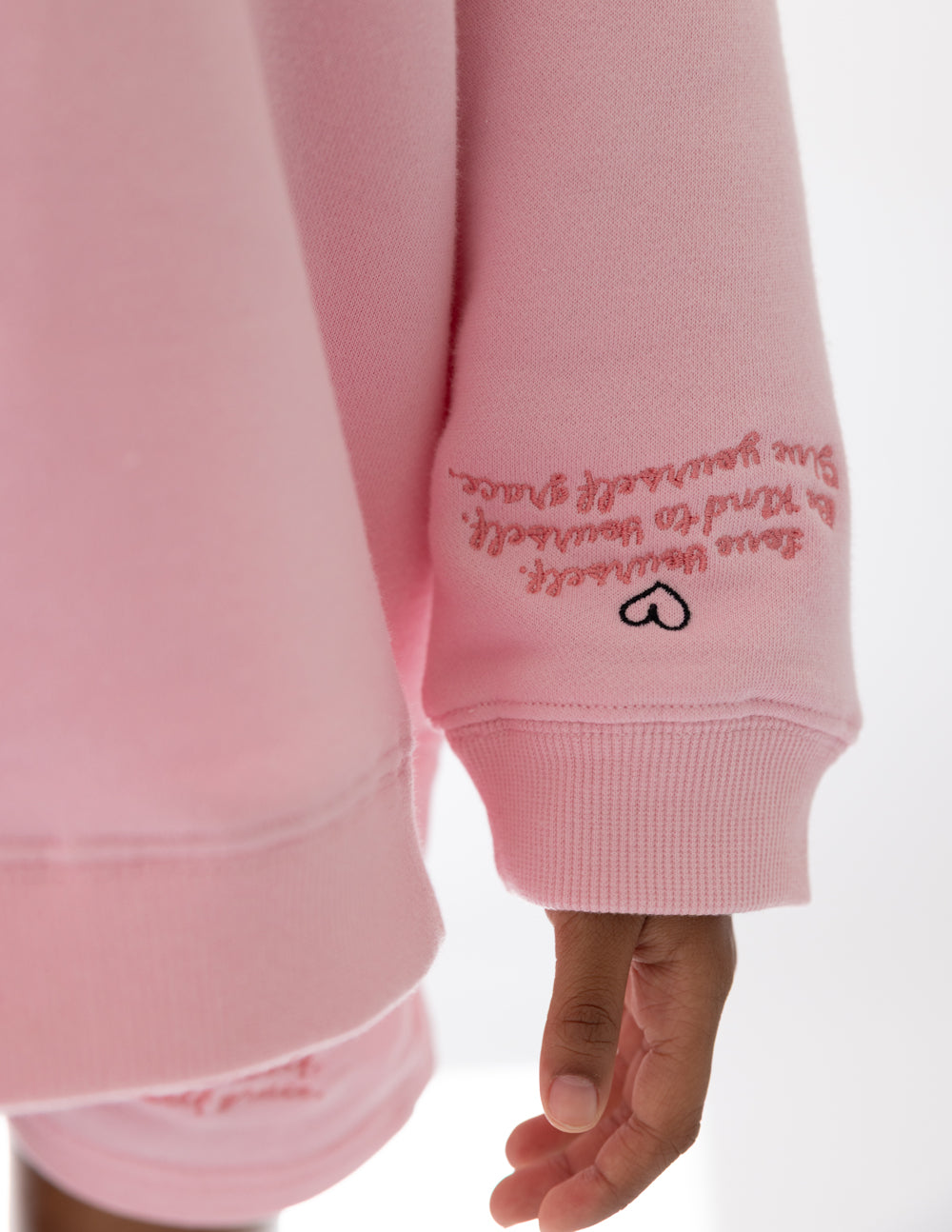 Elevated Faith Kids Crewneck in Pink Featuring Inspirational Text, Perfect Christian Kids Apparel
