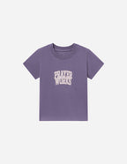 Purple Kids T-Shirt from Elevated Faith with 'Prayer Works' graphic for Christian Kids Apparel