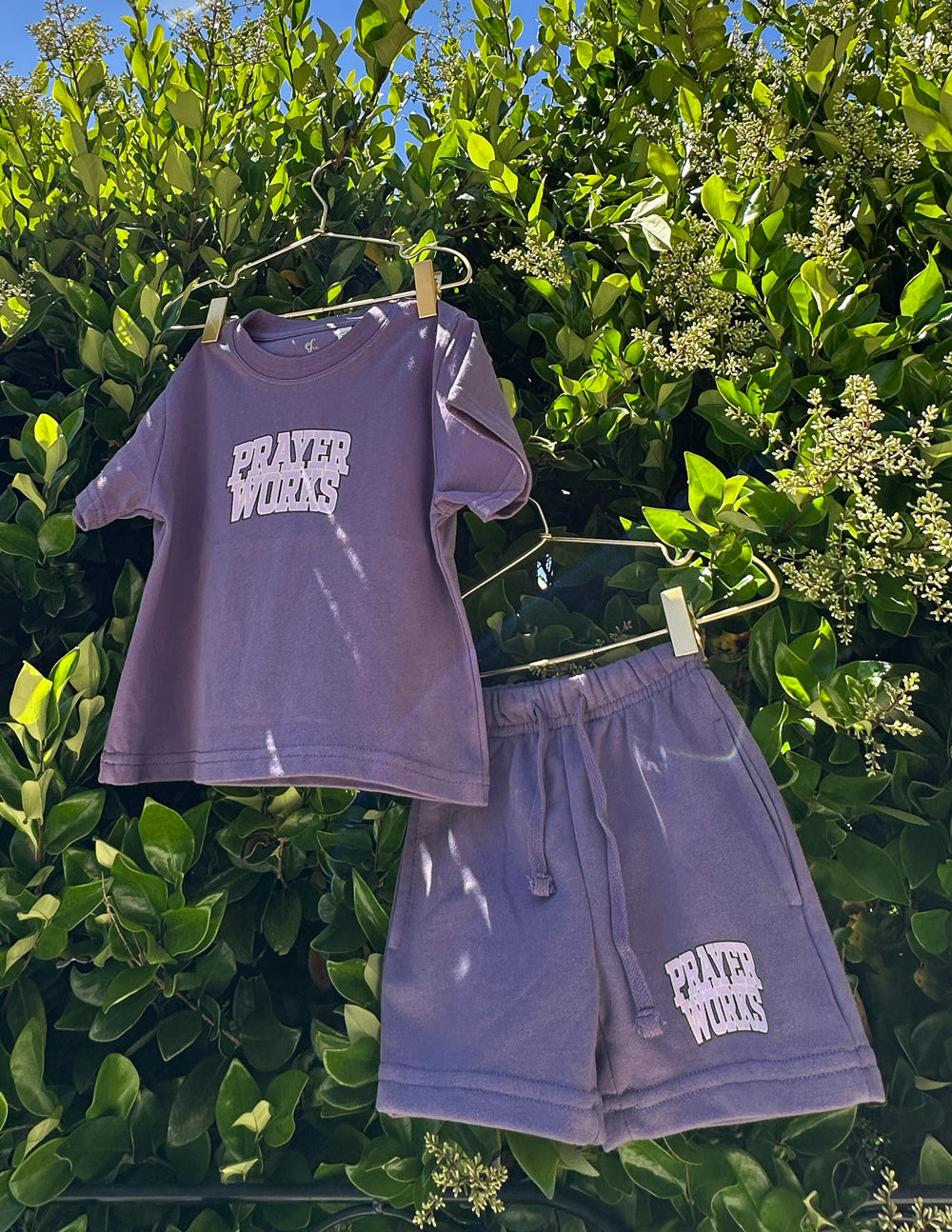 Purple Elevated Faith Kids T-Shirt and Shorts Set, perfect for Christian Kids Apparel