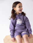 Elevated Faith Purple Kids Hoodie with Player Works Design for Christian Kids Apparel