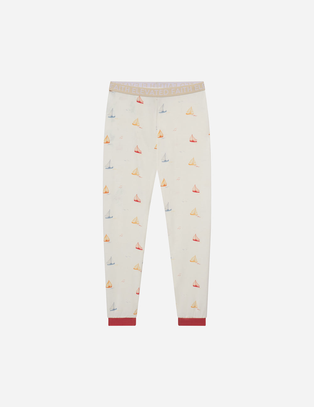 Elevated Faith Kids Pajama Pants with Colorful Sailboat Design, part of Christian Kids Apparel