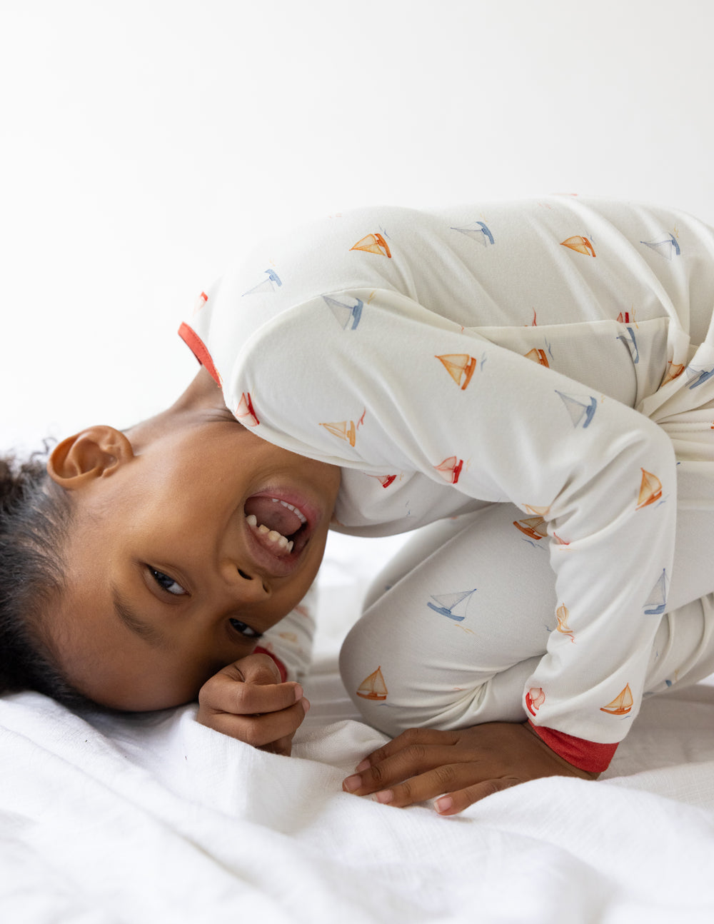 Elevated Faith Kids Pajama Set with Fun Sailboat Design for Comfortable Christian Kids Apparel