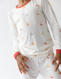 Elevated Faith Kids Pajama Set with Colorful Sailboat Print, Ideal for Christian Kids Apparel